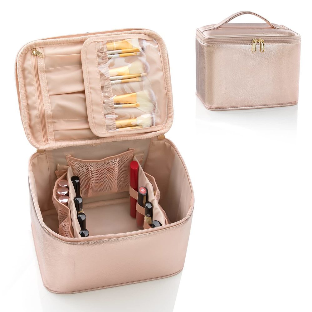 Makeup Bag, Large Travel Makeup Bag Cosmetic Bags For Women Traveling Washable🦛